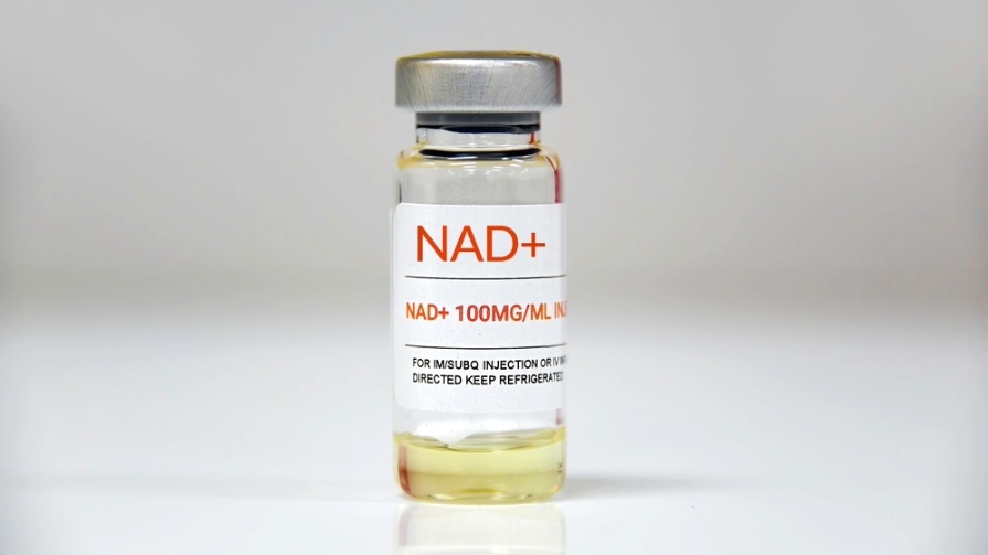 Jar of NAD  supplement.